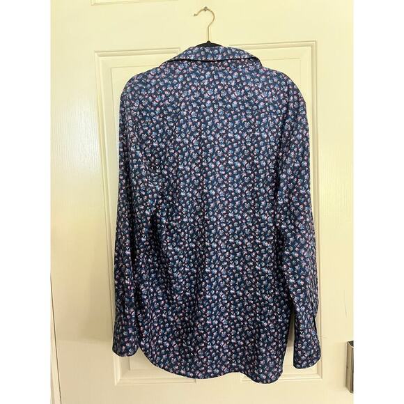 WRK Men's Blue Floral 4-Way Stretch Long Sleeves Shirt Size 16 1/2 - Picture 4 of 4